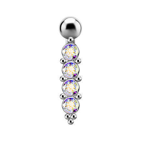 Titanium Belly button ring - Premium Zirconia colored - TPP-033