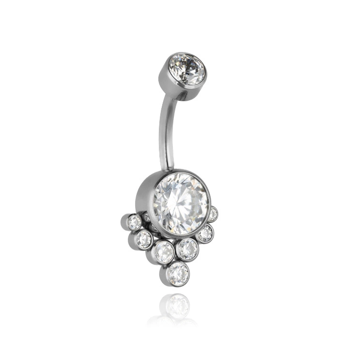 Titanium Belly button ring white - TPP-022