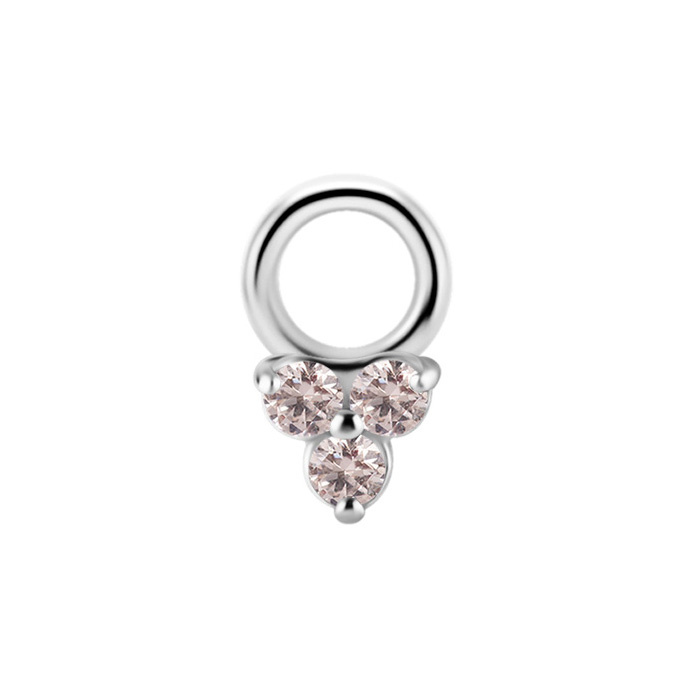 Charms - CoCr NF - triangle with champagne zircons - silver - D-070
