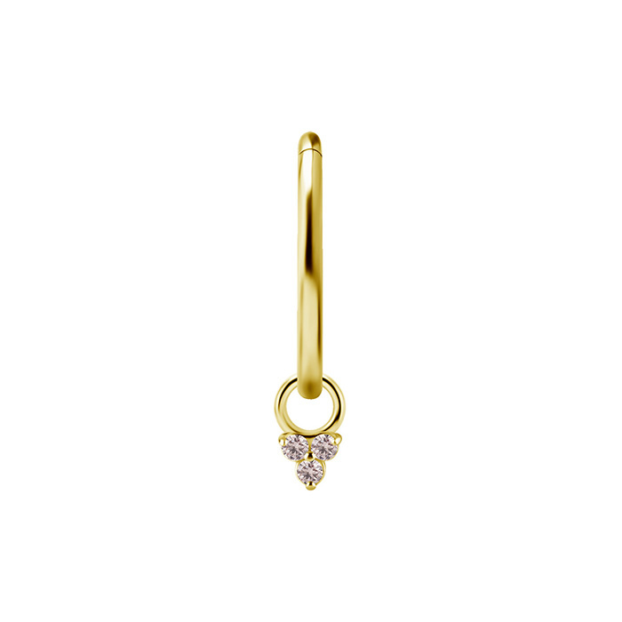Charms - CoCr NF - triangle with champagne zircons - gold - D-070