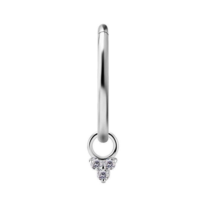 Charms - CoCr NF - triangle with white zircons - sterling silver - D-070