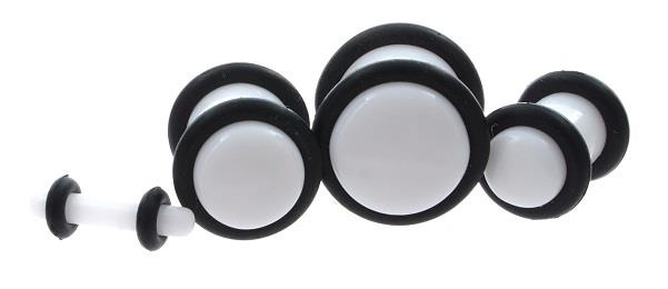 Acrylic plug with o-ring white - PT-006