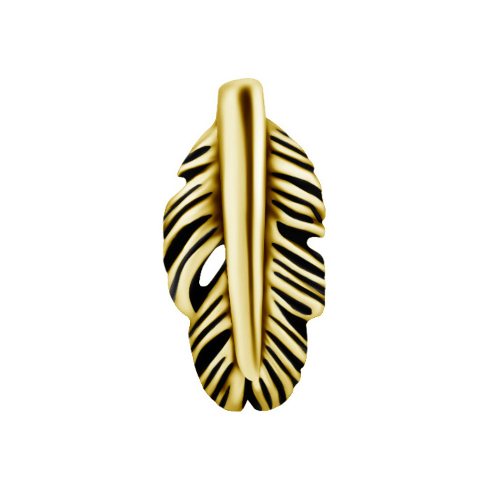 18K gold attachment for pins - white zirconia - GD18K-017