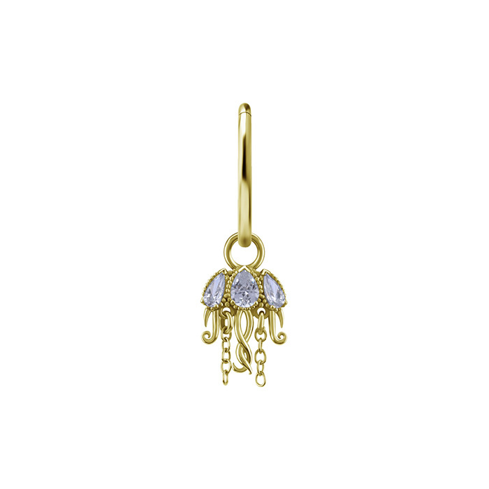 Charms - CoCr NF - openwork with white zircons - gold - D-087