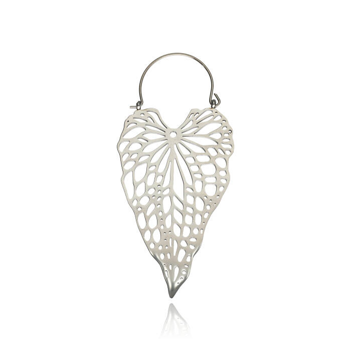 Tunnel pendant - leaf - silver - KU-007