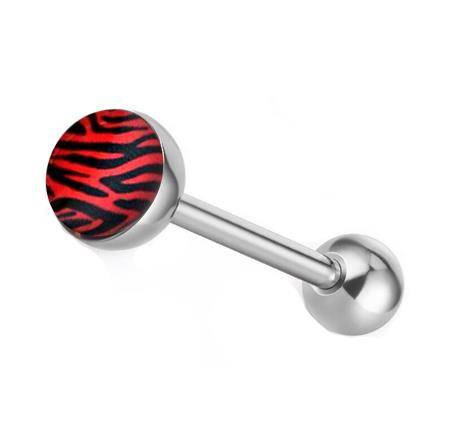 Zebra red tongue earring - KJ-065