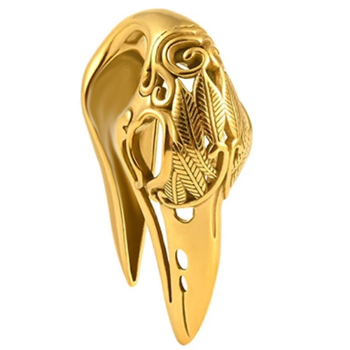 Gold raven skull ear weight - 35g - PT-133