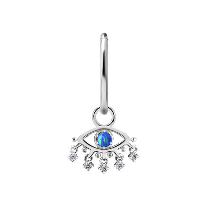 Charms - CoCr NF - blue eye of the prophet with white zircons - silver - D-090