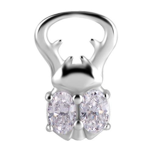 Charms - CoCr NF - srebrny żuczek - PREMIUM ZIRCONIA - D-044