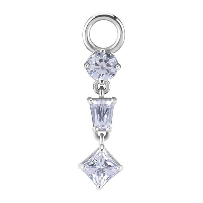 Charms - CoCr NF with white zirconia - silver - D-104