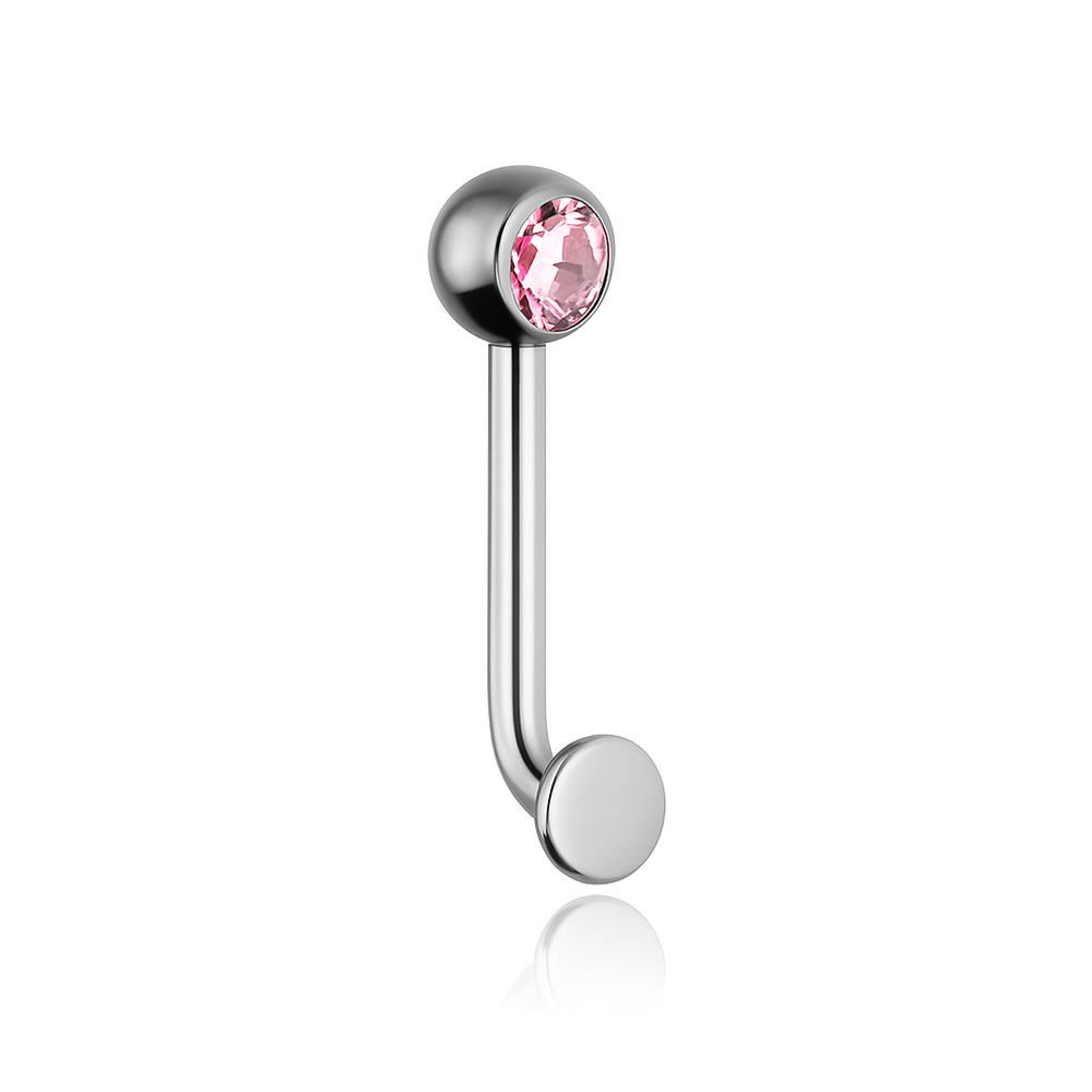 Intimate earring - CHRISTINA L with pink zirconia - silver - TI-004