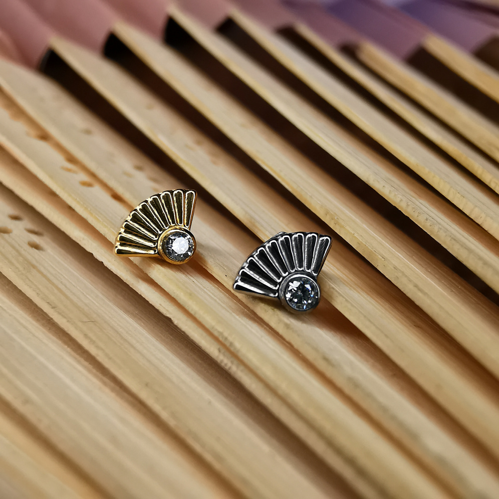 Titanium attachment with white zirconia - silver - TNA-015