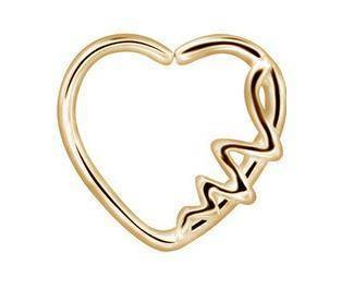 Continuous Bifurcated heart earring rose gold - left - CON-011