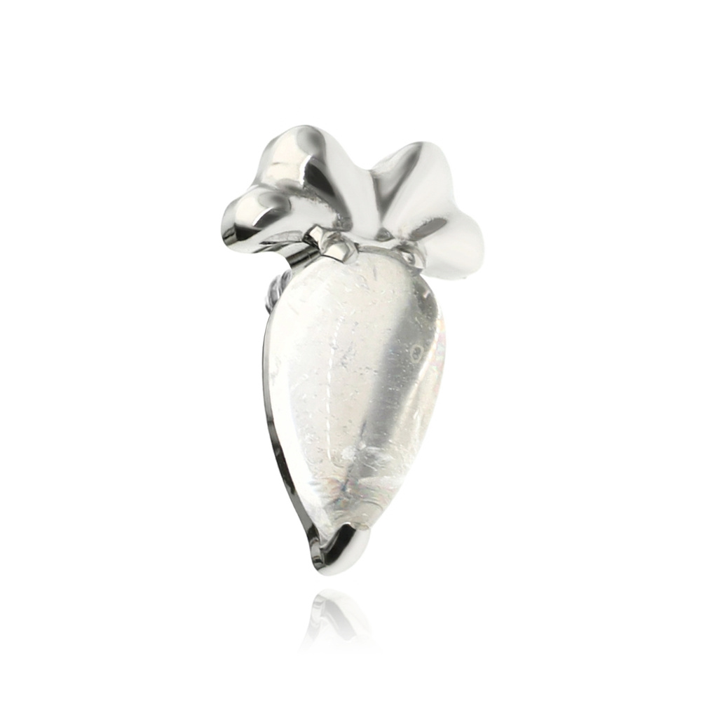 Titanium attachment carrot - moonstone - silver - TNA-244