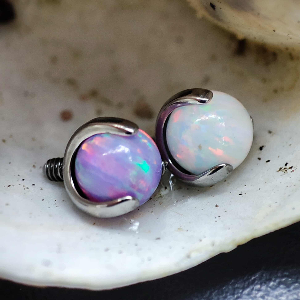 Tytanowa nakrętka opal fioletowy - TNA-027