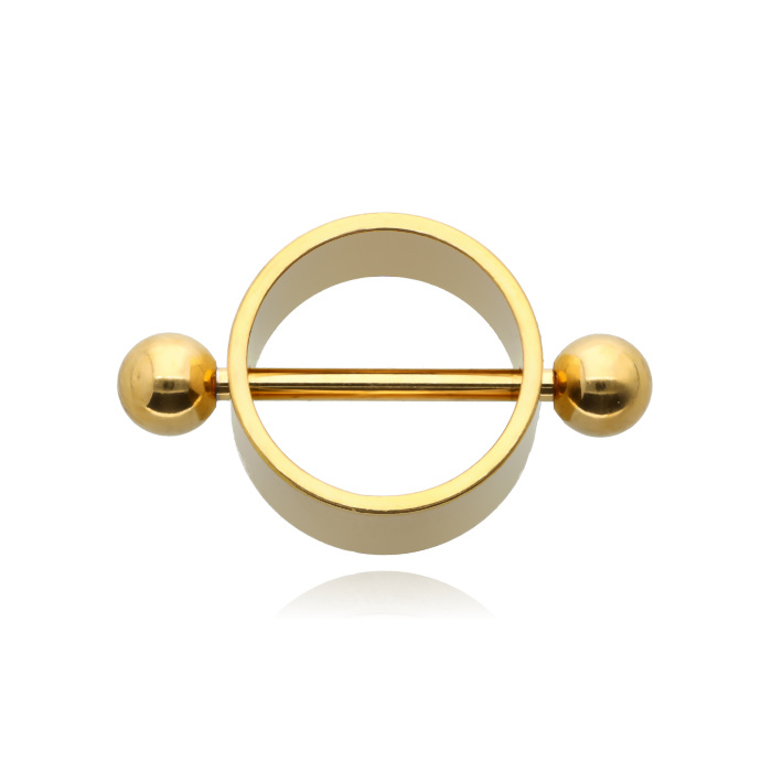 Decorative nipple piercing gold - S-018