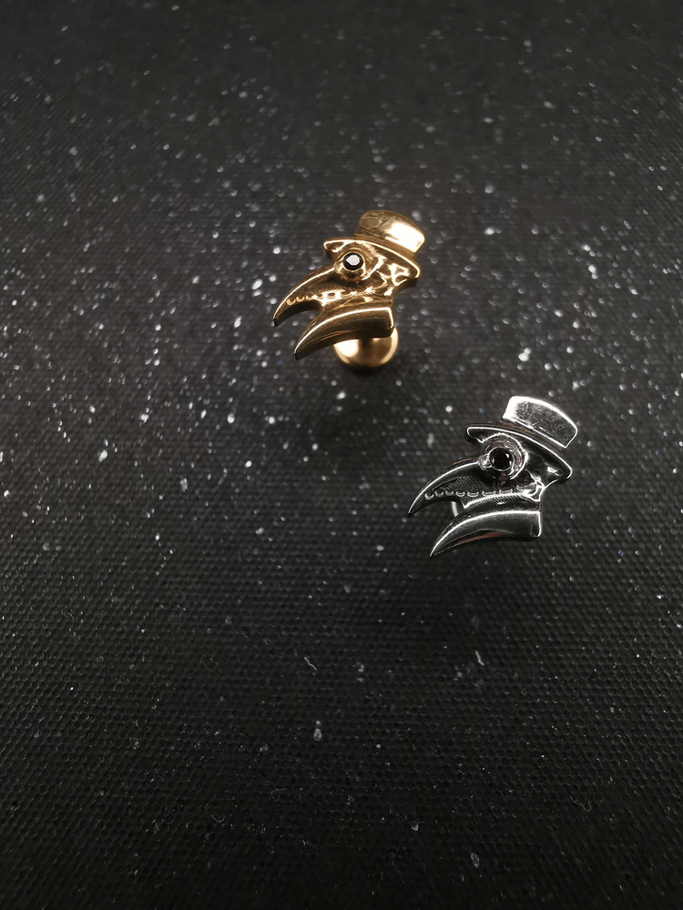 Titanium labret  Dr. Plague - silver - TGW-159
