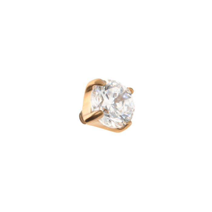 Titanium attachment for pins rose gold with white zirconia - TNA-066