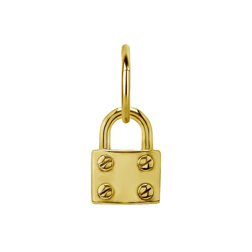 Charms - padlock - gold - D-014