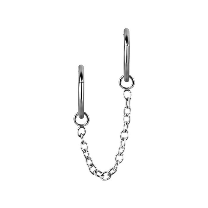 Łańcuszek srebrny zakończony dużym oczkiem - D-076