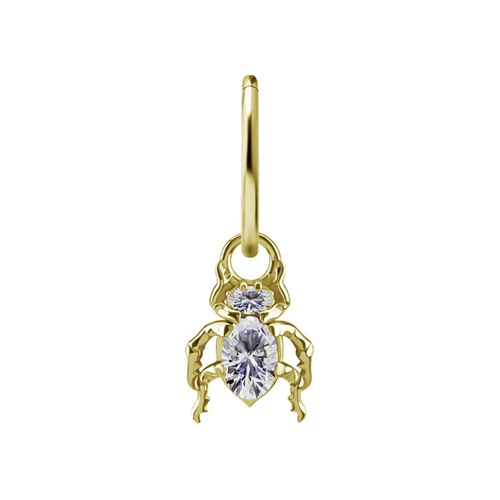 Charms - CoCr NF - beetle with white zirconia - silver - D-085