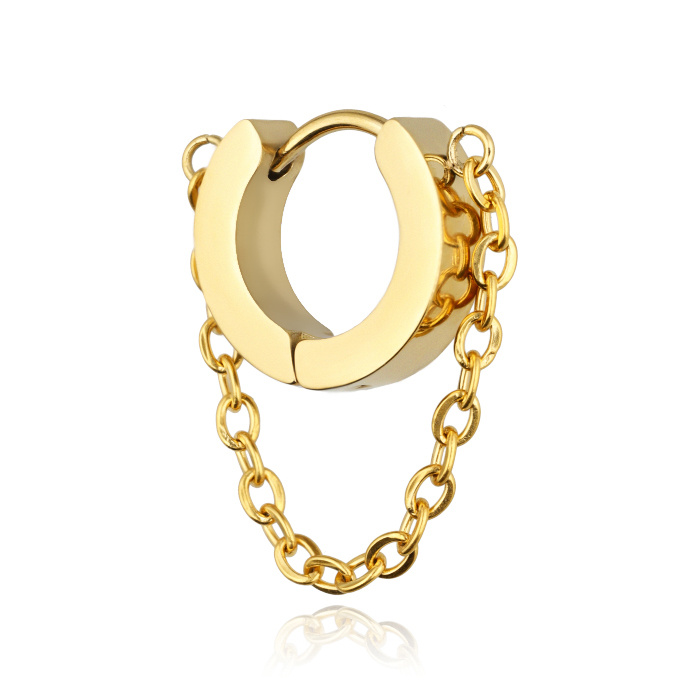 HUGGIE gold chain earring - KH-003