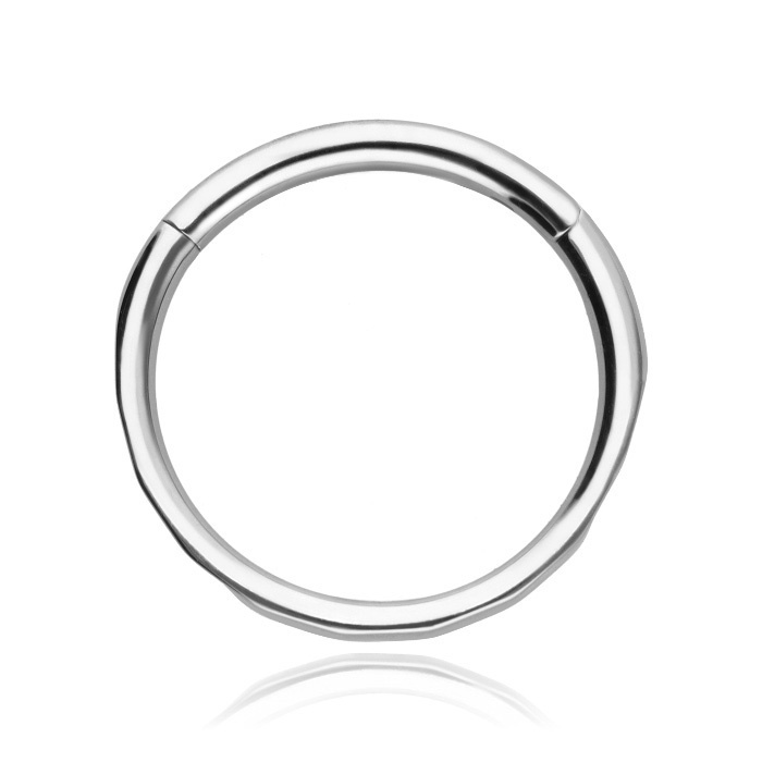Titanium piercing ring clicker cut - silver - TK-061