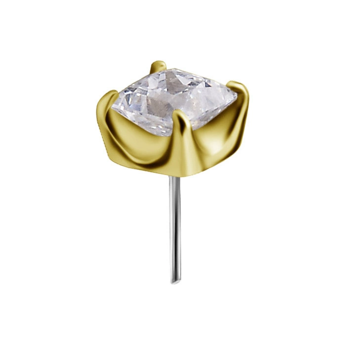 attachment 18K gold with white zirconia - GD18K-023