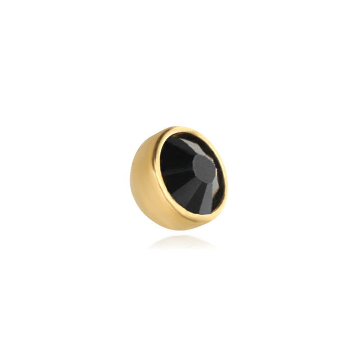 Titanium ball for threaded pins with black zirconia - gold - TCZ-002