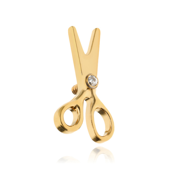 Titanium attachment scissors with white zirconia - gold - TNA-050