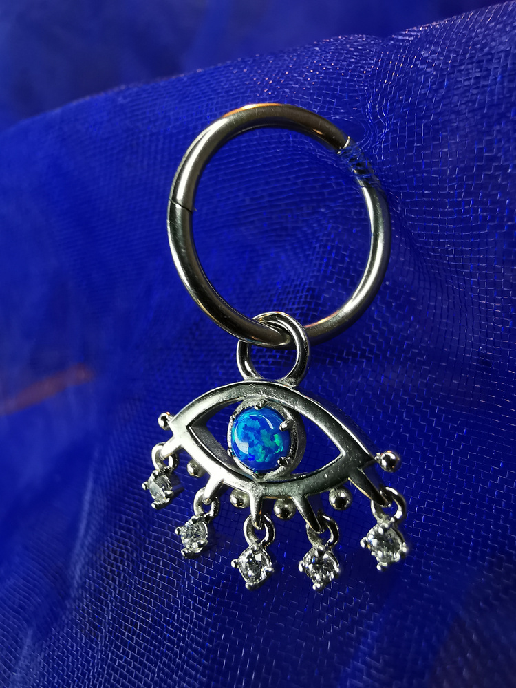 Charms - CoCr NF - blue eye of the prophet with white zircons - silver - D-090