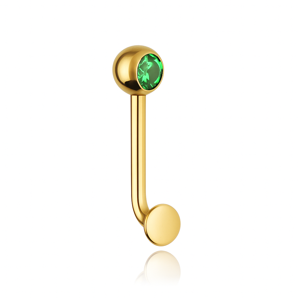 Intimate earring - CHRISTINA L with green zirconia - gold - TI-004
