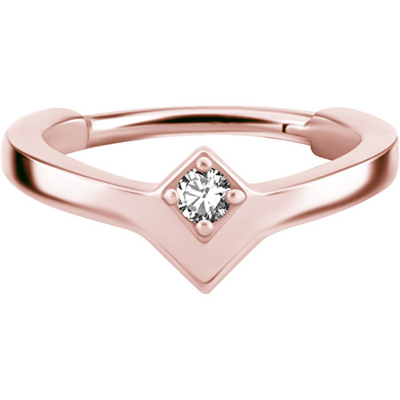 Ring clicker  rose gold - Premium Zirconia - K-016