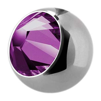 Titanium ball for threaded pins with purple zirconia - TCZ-002