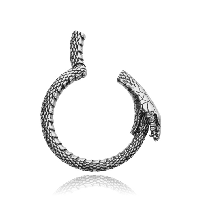 Ear weight hanger snake - silver - PT-165