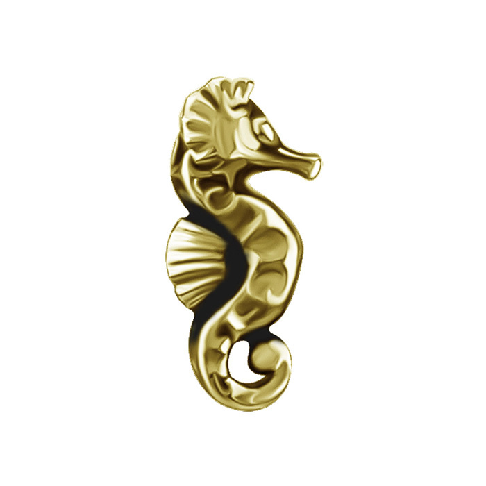 Attachment push in - seahorse - gold - PI-030