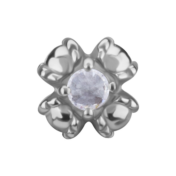 Attachment push in - white zirconia crown - CoCr NF - silver - PI-021