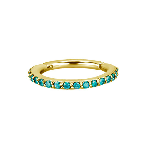 Ring hoop clicker gold marine premium Zirconia - K-013