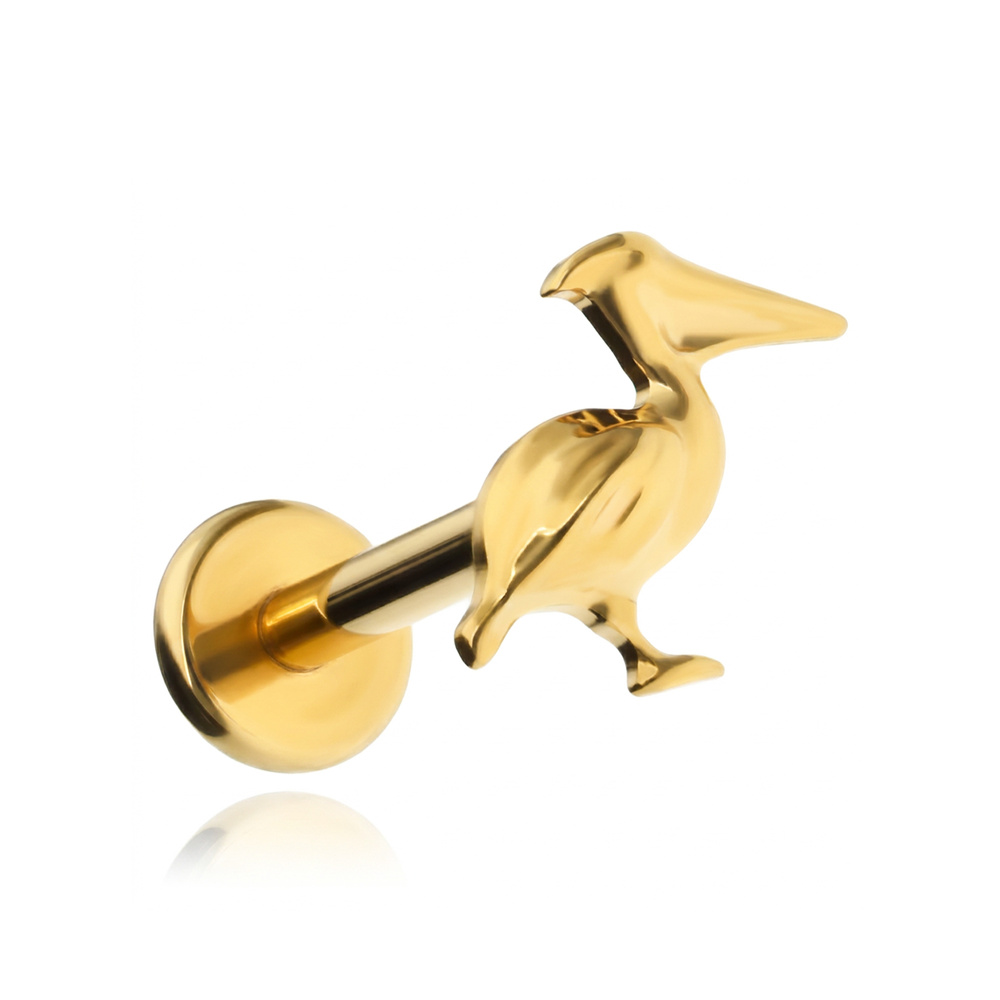 Titanium labret pelican - gold