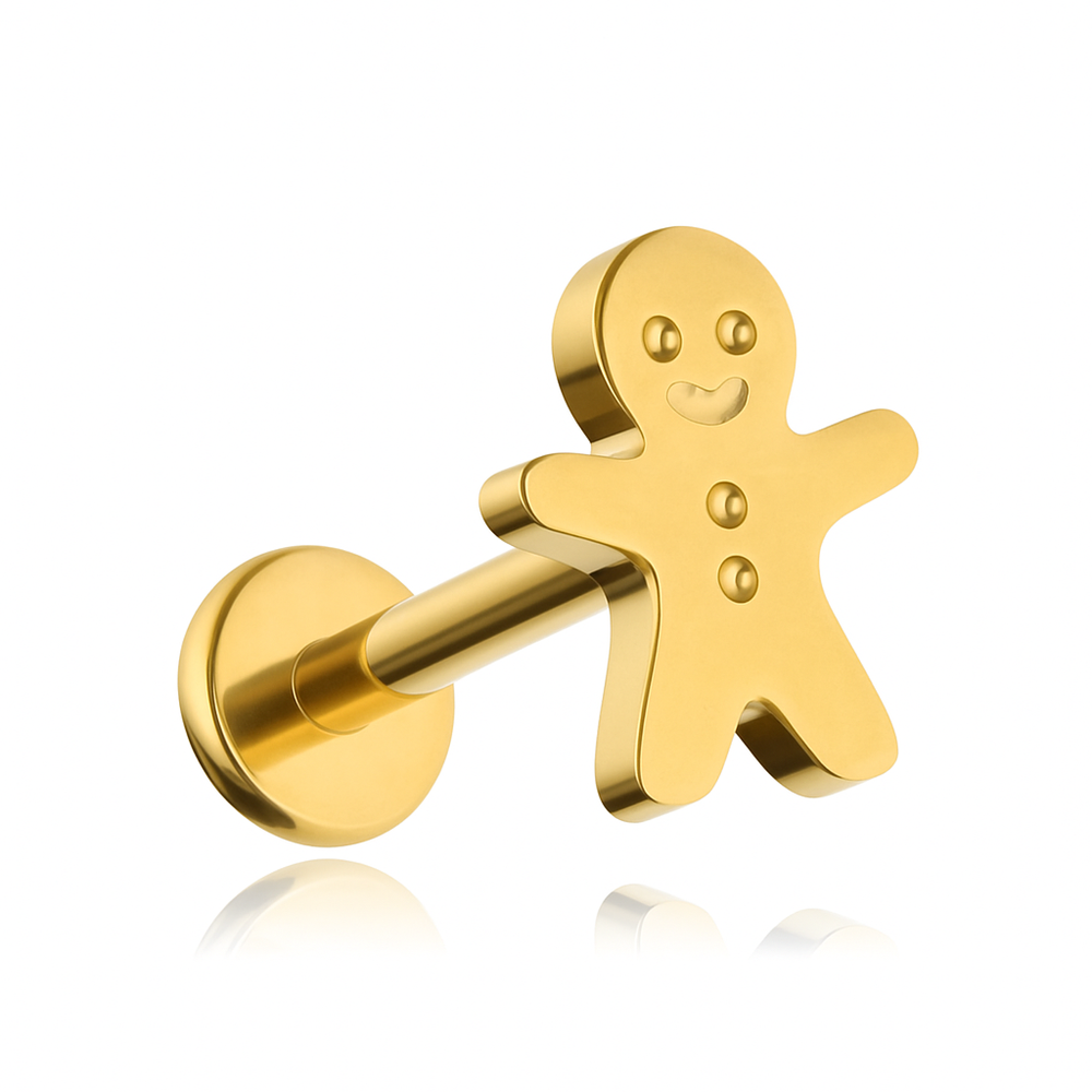 Titanium labret gingerbread - gold