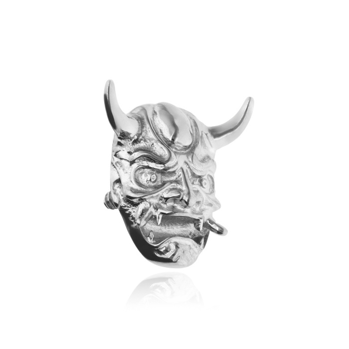 Titanium attachment japanese mask - silver - TNA-112