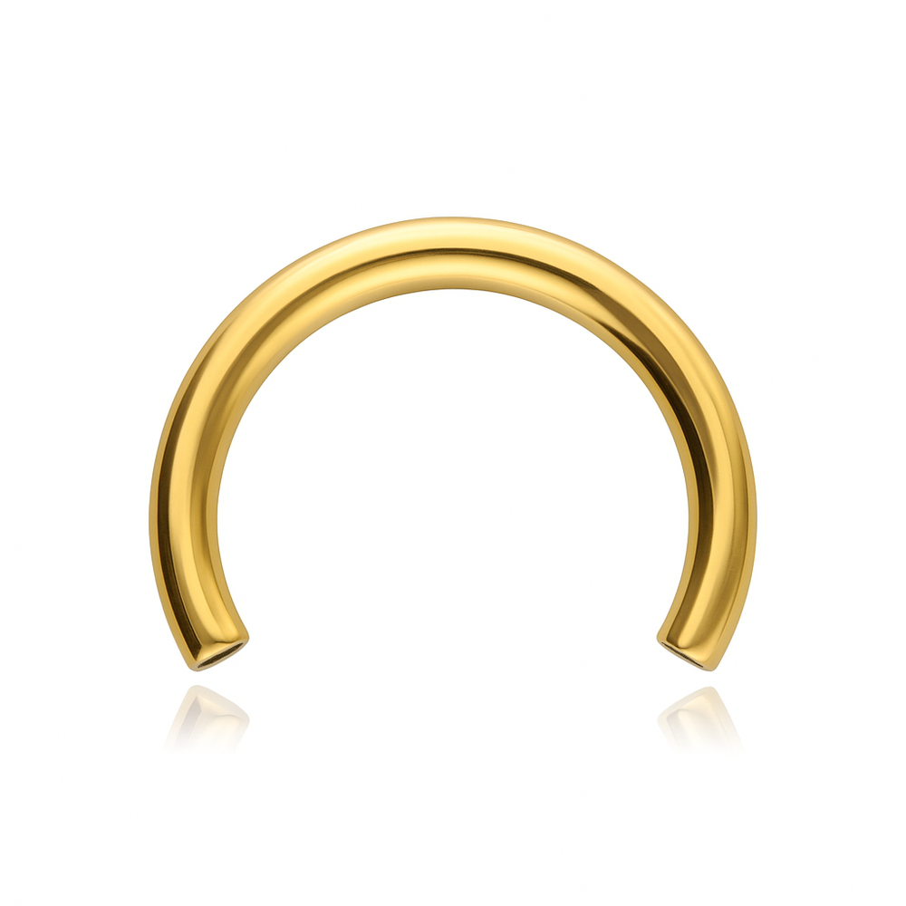 Horseshoe type titanium rod with female thread - gold - TCZ-024