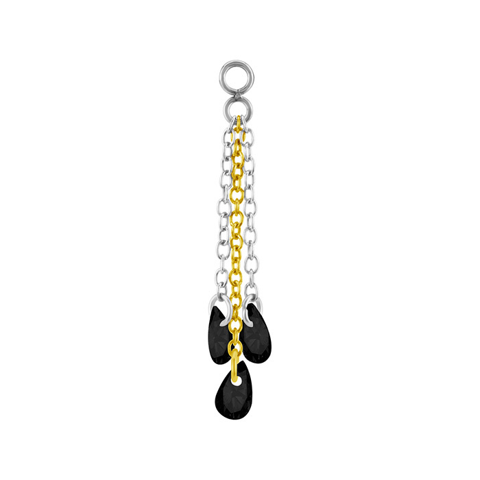 Charms chain with black zircons - multicolor - D-073