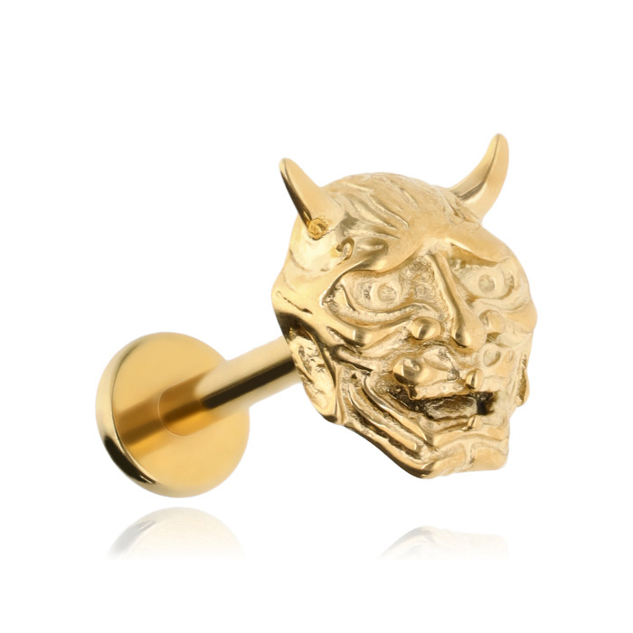 Titanium labret japanese mask - gold