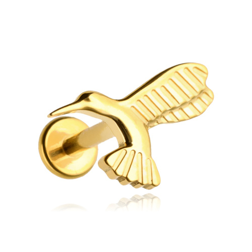 Titanium hummingbird labret - gold - TGW-099