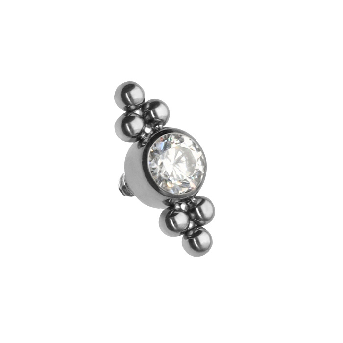 Titanium attachment with white zirconia and balls - TNA-022