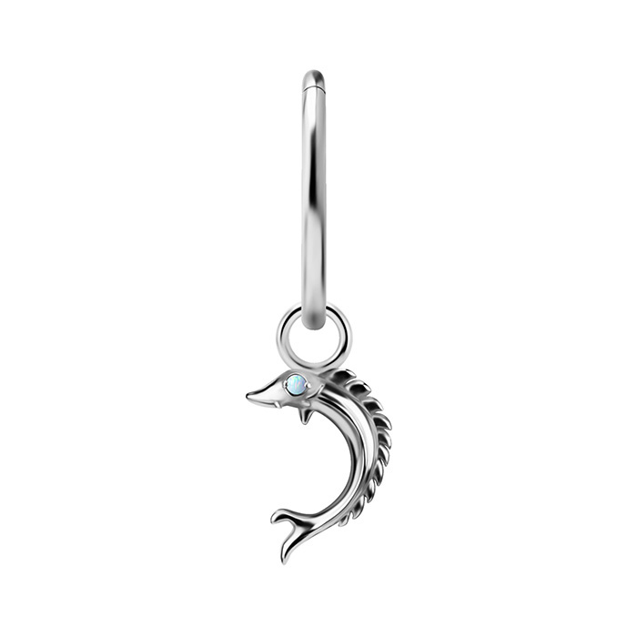 Charms - CoCr NF - white eye fish - silver - D-094