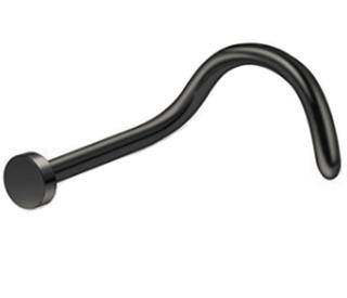 Kolczyk do nosa blaszka czarny - NS-014