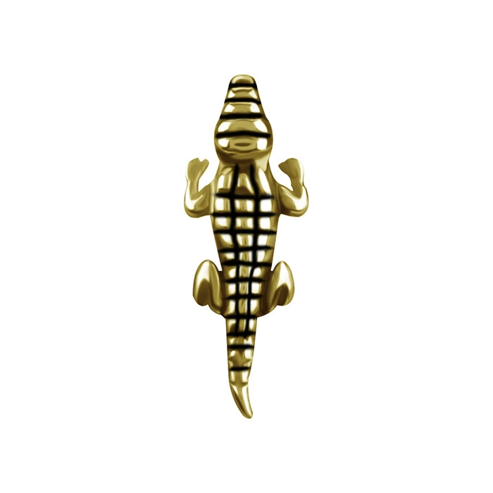 Nakrętka push in - krokodyl - złota - PI-032