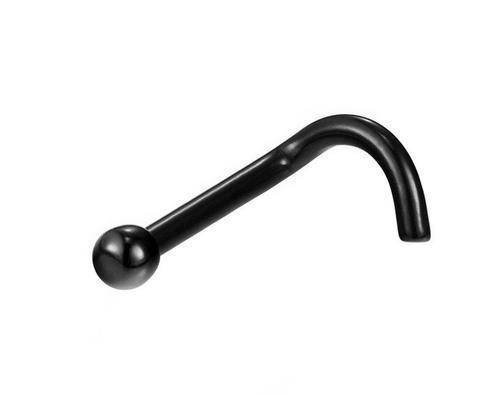 Tytanowy kolczyk do nosa czarny - TN-001